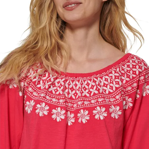 Vista 5 de Tommy Hilfiger Top de punto casual bordado con hombros descubiertos para mujer