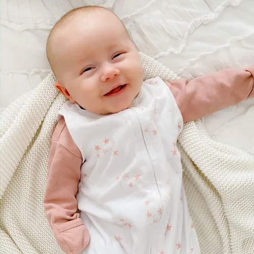 Vista 2 de Ely's & Co. Juego de 2 bolsas de dormir para bebé, 100% algodón de punto entrelazado para niñas de 3 a 6 meses