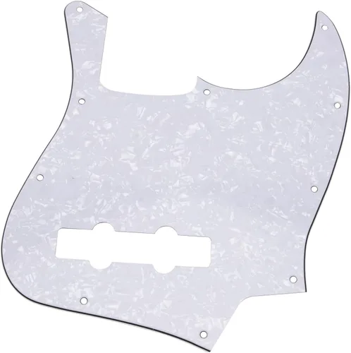 Vista 7 de 1 golpeador Yootones de 10 agujeros para Jazz Bass J Bass compatible con Fender Jazz Bass de EE. UU. y mexicano (3 capas de perlas negras)