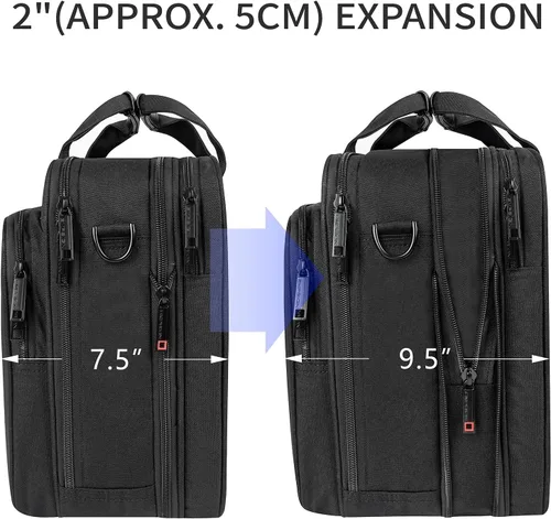 Vista 4 de EMPSIGN Maletín para portátil de 17,3" y bolsa con ruedas con bolsillos RFID para trabajo de negocios