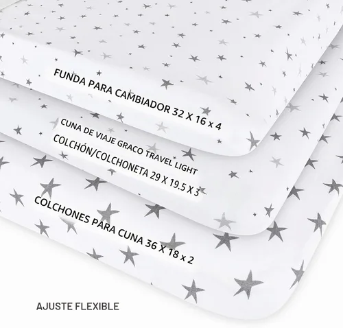Vista 3 de Ely's & Co. Funda impermeable para cambiador, juego de 2 sábanas para bebé, 100% algodón, sábanas de algodón de punto jersey con forro impermeable