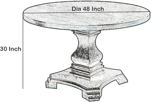 Vista 3 de Benjara - Mesa de comedor tradicional de madera maciza de 48 pulgadas con tapa redonda, color negro