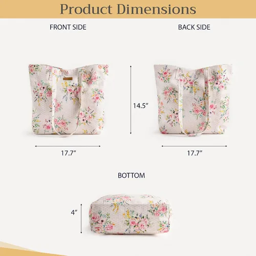 Vista 5 de Maison d' Hermine - Bolsa de lona de algodón reutilizable para mujeres, con asa para el hombro, bolsas a granel para compras y viajes
