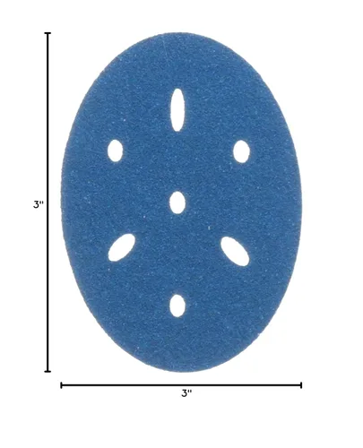 Vista 13 de 3M 3M-36142 Hookit disco abrasivo azul multi-agujero, 3" 80 Grado 50 discos, para aplicaciones de carrocería automática, preparación de pintura