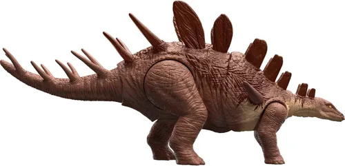 Vista 5 de Figura de acción de dinosaurio de Jurassic World Camp Cretácicos Roar Attack Kentrosaurus, juguete con función de golpe y sonidos