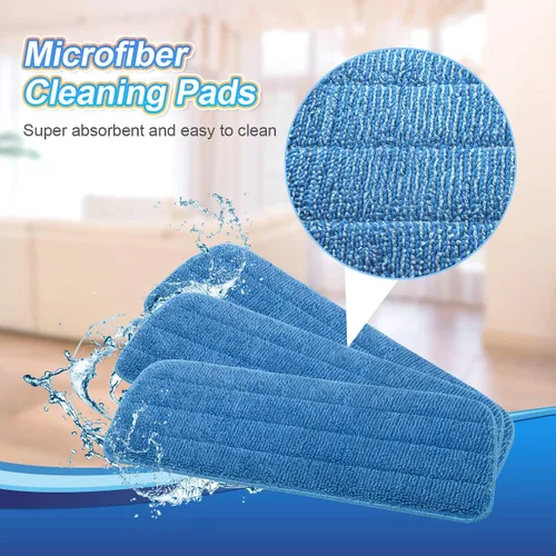 Vista 3 de Paquete de 3 almohadillas de microfibra de repuesto para mopas húmedas y secas, almohadillas reutilizables para trapeadores en aerosol, compatibles