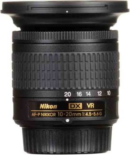Vista 3 de Nikon AF-P DX NIKKOR 10-20 milímetros f/4,5-5,6 G VR F/4,5-29 Lente para cámara de fotos con zoom fijo, color negro.