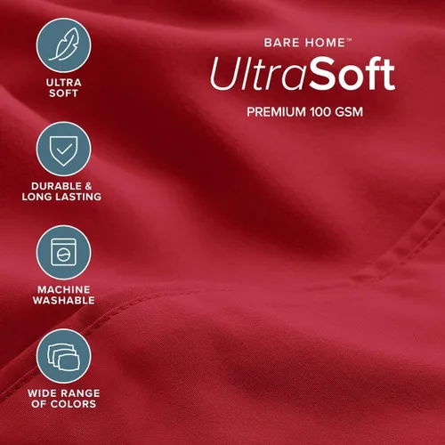 Vista 23 de Bare Home Sheet Set 1800 Ultra-Soft with 2 Pillowcases (Twin XL, Dark Blue)