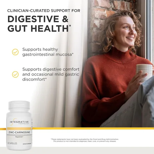 Vista 2 de Integrative Therapeutics Zinc-Carnosine - Apoyo para la salud digestiva y del intestino* - Suplemento para el tracto gastrointestinal - Vegano, sin