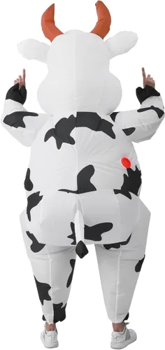 Vista 7 de RHYTHMARTS Disfraz inflable de vaca para adultos, disfraz inflable divertido para Halloween, Navidad Bobo Vaca