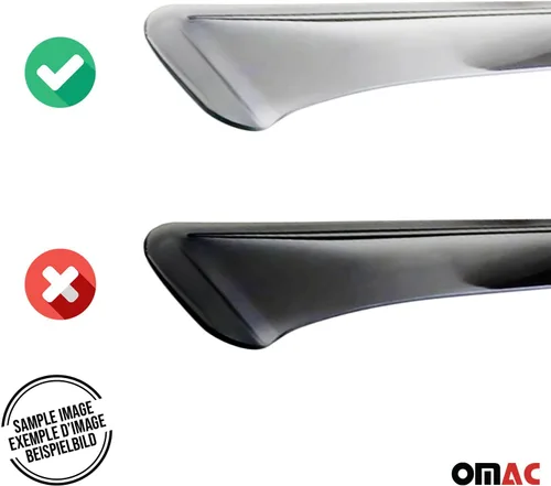 Vista 8 de OMAC Deflector de protección contra la lluvia de la visera de la ventana para Ford Fiesta 2011-2019 humo negro 2 piezas