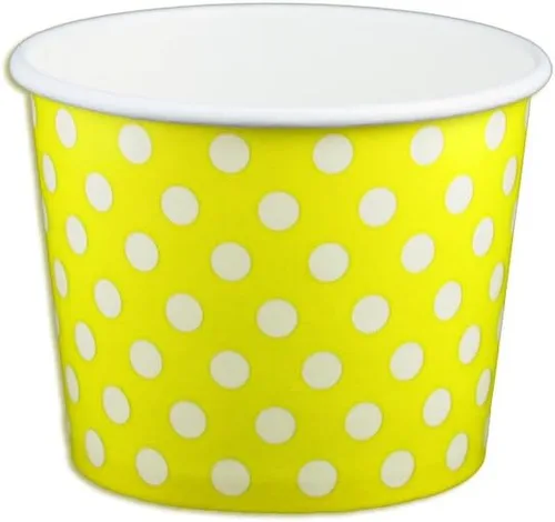 Vista 7 de Vasos de papel de yogur de 12 onzas, 1000 unidades (lunares - azul)