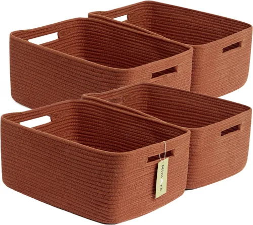 Vista 34 de MiniArk Cestas grandes de almacenamiento para estantes, organizadores de armario, para ropa, manta, toallas, guardería, caja de juguetes, cestas