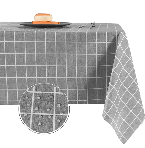 Vista 20 de Obstal Mantel 100% impermeable de PVC, mantel rectangular de vinilo a prueba de aceite y derrames, cubierta de mesa lavable para uso en exteriores e