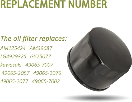 Vista 4 de 12 050 01-S 492932s Filtro de aceite para 492932 795137 696854, reemplazar 21548100 1205001-S 1205001, compatible con Kawasaki 49065-7007 GY20577