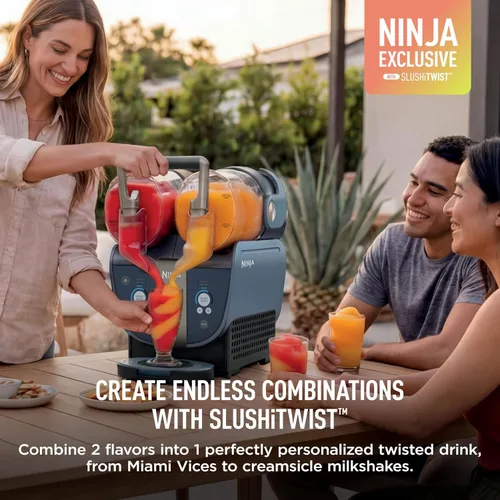 Vista 3 de Ninja SLUSHi Twist - Máquina inteligente de bebidas congeladas con doble Azul