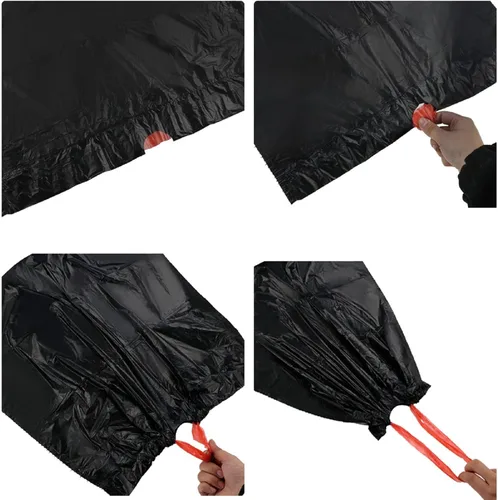 Vista 6 de Begale Bolsas de basura con cordón de 6 galones, bolsas de basura negras con cordón pequeño, 115 bolsas de basura sin desgarro No-Tear Trash Bags