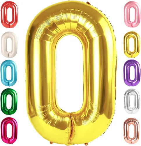 Vista 182 de Globos del números 0 de 40 pulgadas para formar los números 10, 20, 30, 40, 50, 60, 70, 80, 90, 100, para decoración de cumpleaños, bodas, eventos