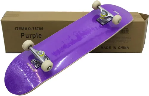 Vista 2 de Sports Complete - Patineta de tamaño completo de arce estándar (morado)