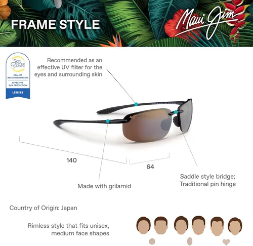 Vista 12 de Maui Jim Gafas de sol rectangulares Hookipa