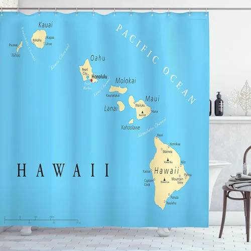 Vista 67 de set de cortina para baño decorativa de tela de poliéster con ganchos