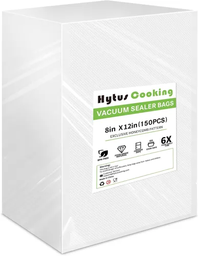 Vista 8 de HytusCooking - Rollos de bolsas selladoras al vacío de alimentos de 8 x 150 pies con dispensador de cortador para almacenamiento de alimentos