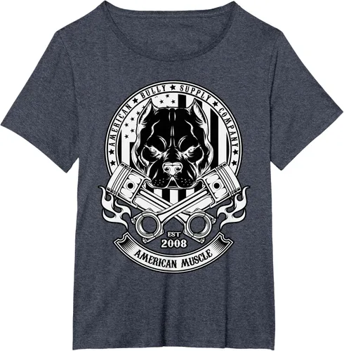 Vista 54 de American Muscle - Camiseta de cabeza dura Pit Bull American Bully, Negro, S