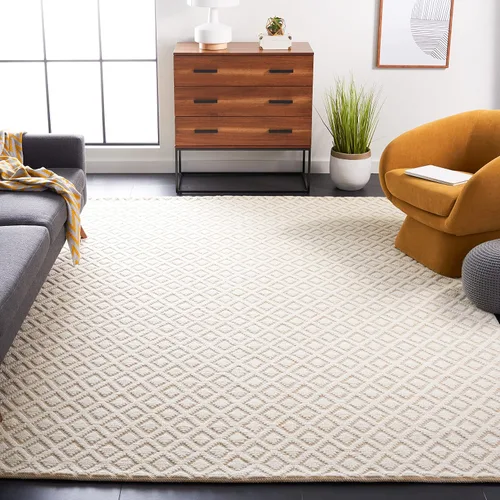 Vista 17 de SAFAVIEH Vermont Collection - Alfombra decorativa de 2 pies 3 pulgadas x 4 pies, marfil y negro, lana hecha a mano, ideal para zonas de alto tráfico