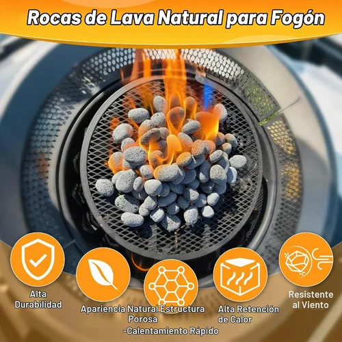 Vista 4 de Rocas de lava de 1-2 pulgadas para hoguera, rocas para hogueras