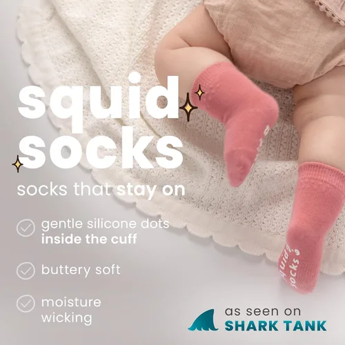 Vista 23 de squid socks Calcetines de viscosa de bambú 0-6M, 6-12M, 12-24M y 2T-3T Calcetines que se mantienen puestos