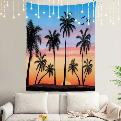 Vista 107 de Shrahala Modern Abstract Artwork Wall Tapestry, Orange Black Beige Wall Hanging Large Tapestry Decoration Polyester Fiber White Hem Around for Dorm