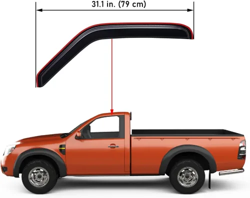 Vista 3 de Lightronic Visera de ventana de ventilación automática extra duradera en el canal, se adapta a Ford Ranger Reg. Cab/SuperCab 1999-2011; Mazda Serie