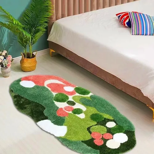 Vista 8 de LEVINIS Moss - Alfombra de baño con diseño de musgo, antideslizante, suave y absorbente de agua, 31 x 20 pulgadas
