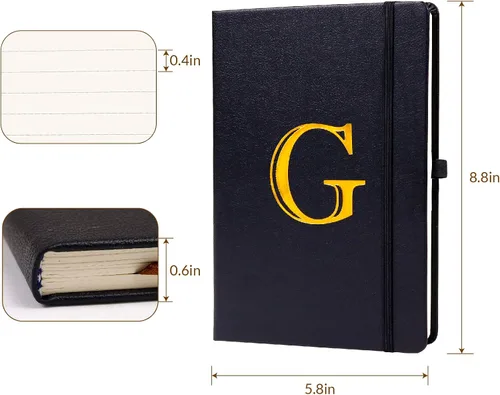 Vista 4 de Cuaderno de negocios para hombres y mujeres, cuaderno A5 con A-Z, cuaderno de papel de escritura de doble cara con divisores, diario de viaje