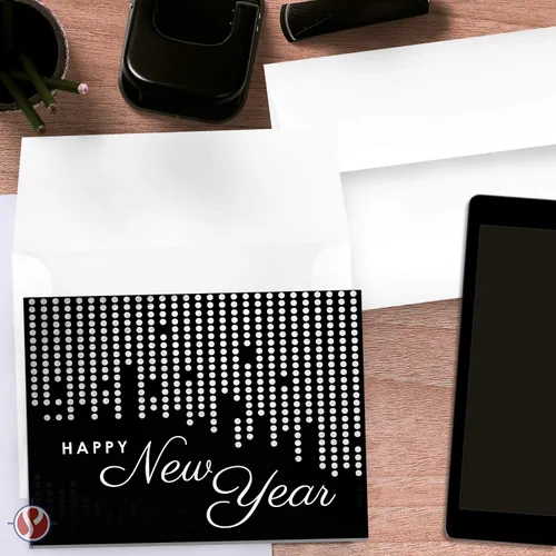 Vista 6 de Tarjetas de felicitación de feliz año nuevo 2026 – Vacaciones, invitaciones de fiesta de Año Nuevo, agradecimiento, anuncios, tarjetas de cortesía