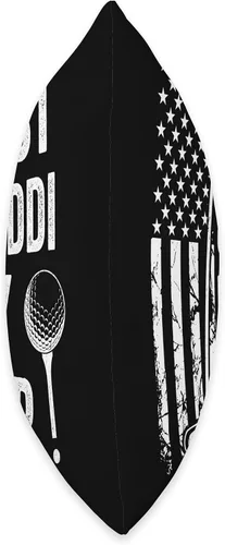 Vista 2 de Best Dad By Par Golfing Apparel by AlphaONE Best Jaddi by Par USA Flag Father's Day Golfing Dad Throw Pillow, 16x16, Multicolor
