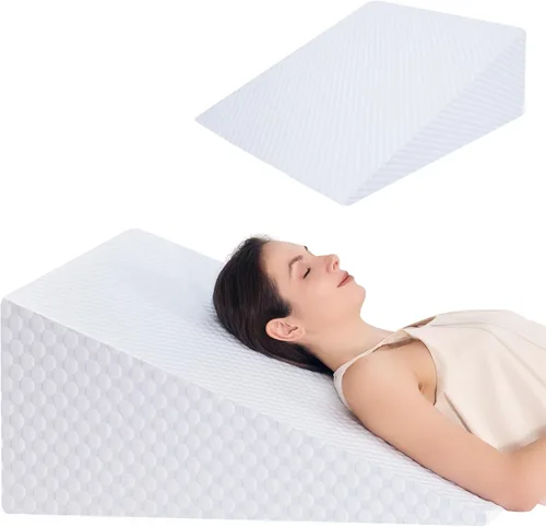 Vista 16 de Almohada de cuña de 5 pulgadas para cama, almohada de cuña para dormir, ronquidos, soporte para la espalda, después de la cirugía, almohada Gris