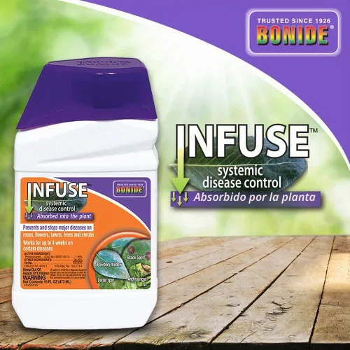 Vista 5 de Bonide Infuse Systemic Disease Control, solución concentrada de 16 onzas para el control de enfermedades de las plantas, de larga duración