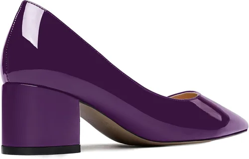Vista 5 de MODENCOCO Zapatos de tacón bajo gruesos y gruesos para mujer, con puntera puntiaguda, de 2 pulgadas