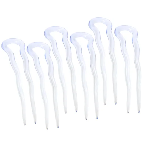 Vista 10 de Parcelona French Mystic - Juego de 6 horquillas onduladas en forma de U de celuloide negro de 3 pulgadas, hechas en Francia, para mujeres y niñas