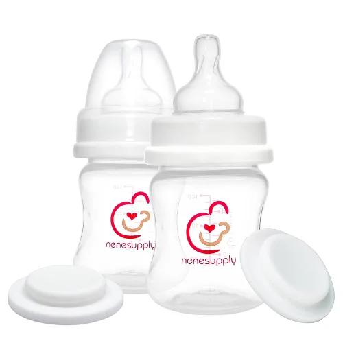 Vista 13 de Nenesupply Biberones naturales para recién nacidos, biberones de alimentación de flujo lento para bebés amamantados, cuello ancho, 9 onzas