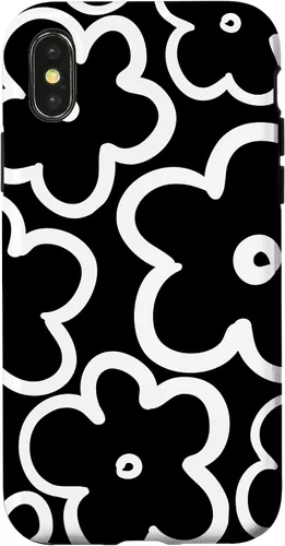 Vista 5 de Cute Flower Pattern Large Wildflower Black and White Floral Case for iPhone 17