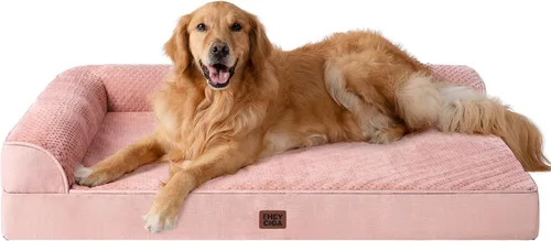 Vista 51 de EHEYCIGA - Cama ortopédica para perros de tamaño mediano, cama de espuma viscoelástica para perros, color beige Small Dog Sofa with Washable