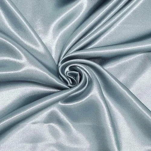 Vista 2 de BalsaCircle Mantel redondo de satén azul polvoriento de 120 pulgadas para mesa de boda, fiesta, recepción, eventos, cocina y comedor Azul empolvado