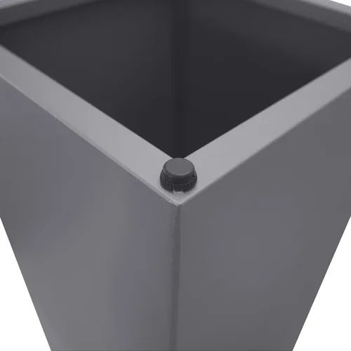 Vista 5 de Maceta metálica galvanizada moderna para interiores y exteriores con drenaje (12 x 12 x 28 pulgadas, gris)