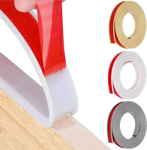 Vista 7 de Bandas de borde en forma de U, borde de goma autoadhesivo de 16.4 pies, ajuste de borde de 0.433-0.472 in, protector flexible de bordes de muebles