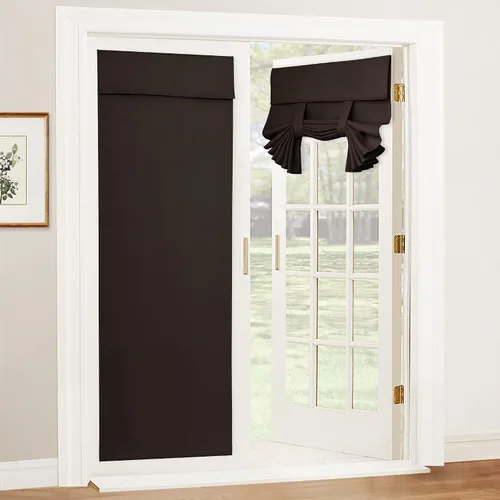 Vista 8 de RYB HOME 2 paneles 100% opacos para puerta de aula, 8 pulgadas de ancho x 36 pulgadas de largo, color beige biscotti, sin taladro, para ventana
