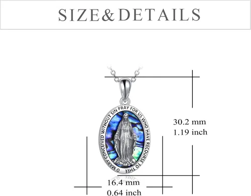Vista 4 de YFN Collar de plata de ley de San MiguelSan CristófaloJesúsVirgen María para hombres, niños, mujeres, católicoprotectortalismán Miguel Arcángel