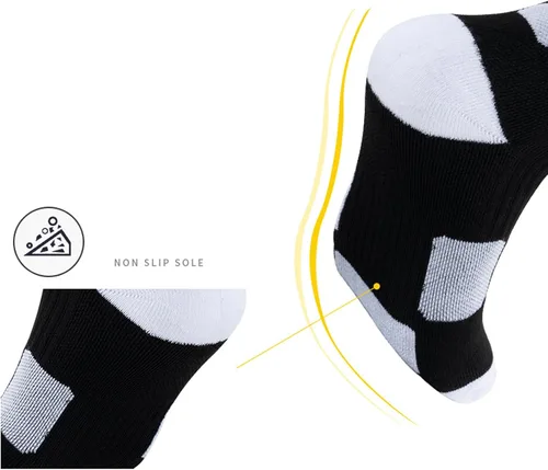 Vista 5 de Fraobbg 4 pares de calcetines atléticos para hombre, gruesos, protectores, amortiguadores deportivos, de élite, baloncesto, fútbol, compresión, 7-12