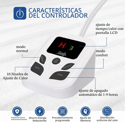 Vista 4 de Sealy Protector de colchón térmico tamaño individual con 10 ajustes